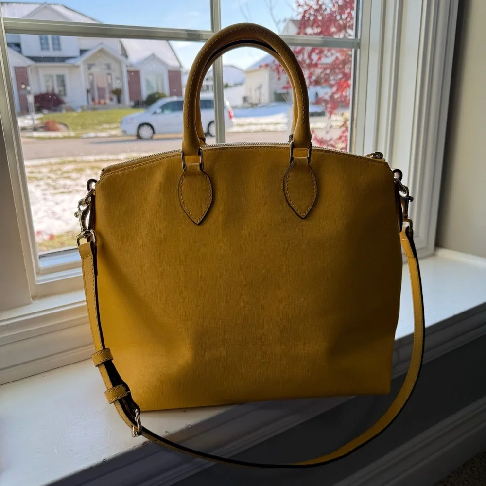 Dooney & Bourke Yellow Double Zip Satchel and Wallet Set in Dandelion with Tags - Picture 3 of 15